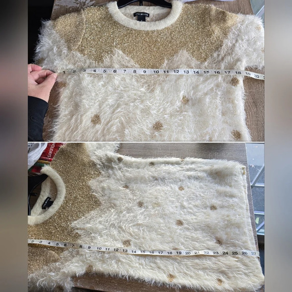 Lauren Michelle Metallic Fluffy Sweater Holiday Christmas New Years Party M - Picture 7 of 7